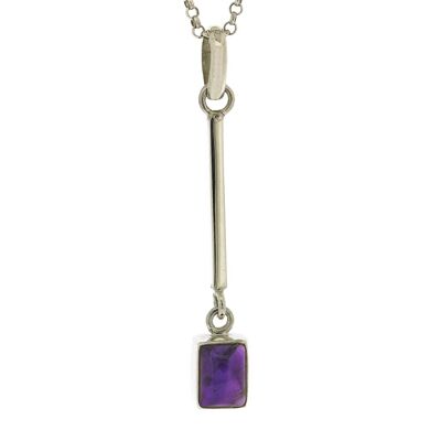 Long Drop Rectangle Pendant with 18" Trace Chain and Presentation Box