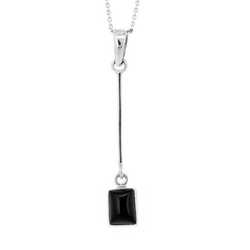 Long Drop Rectangle Pendant with 18" Trace Chain and Presentation Box