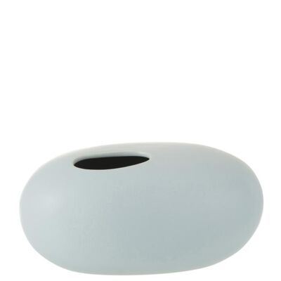 jarron oval ceramica azul pastel large
