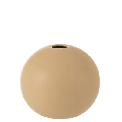 jarron bola ceramica beige medium