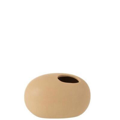 jarron oval ceramica beige small
