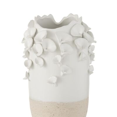 jarron anemona ceramica blanco/beige small