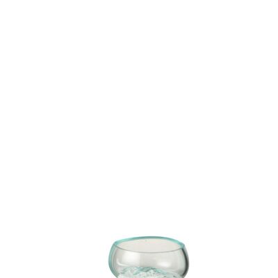 jarrón de pie piedra de lava/vidrio reciclado blanco/transparente extra small