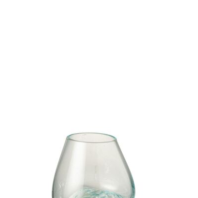 jarrón de pie piedra de lava/vidrio reciclado blanco/transparente medium