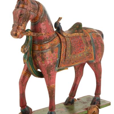 caballo decorativo sobre ruedas especial madera de mango mix