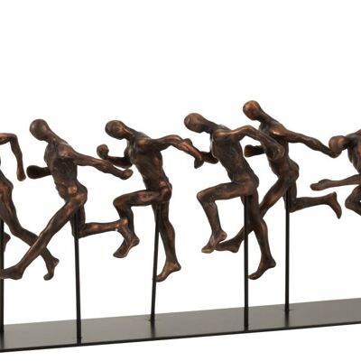 atletas corriendo poly bronce/negro