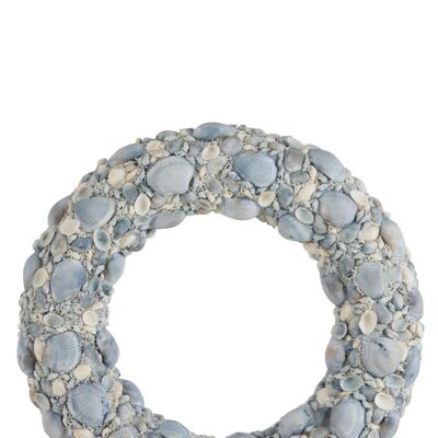 couronne coquillages bleu clair large