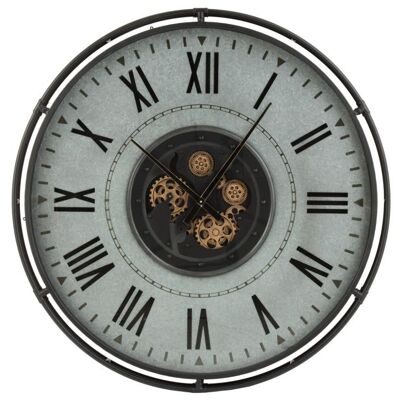 reloj borde metalico numerales romanos metal gris/negro/oro large