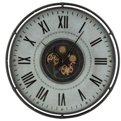 reloj borde metalico numerales romanos metal gris/negro/oro large