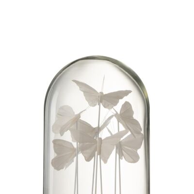 campana de cristal mariposa vidrio blanco small