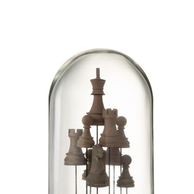 campana de cristal ajedrez vidrio marron small