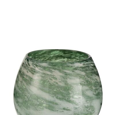 jarron redondo vidrio verde/blanco large