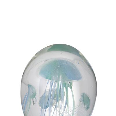 pisapapeles medusas vueltas vidrio verde/azul claro large