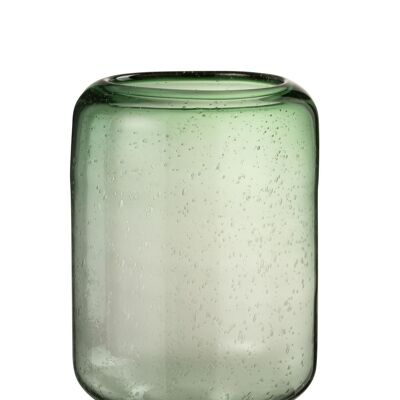jarrón nora de pie redondo vidrio verde claro large