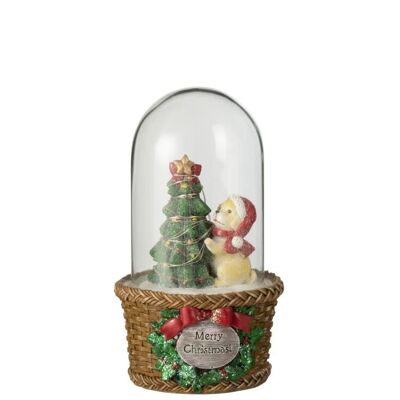 campana arbol de navidad + perro led resina verde