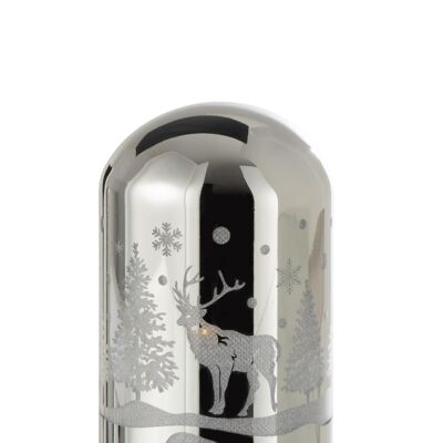 cilindrico redondeado decorativo led invierno cristal plata large