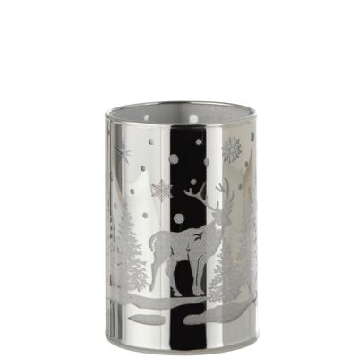 cilindrico decorativo led cristal invierno plata small