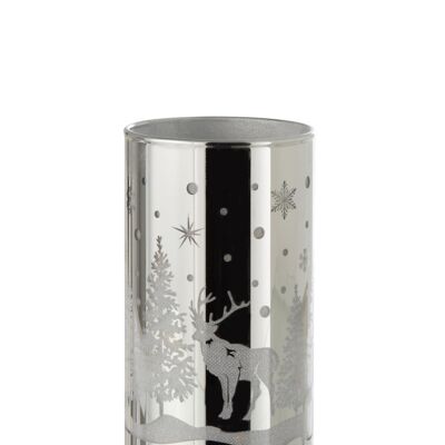 cilindrico decorativo led cristal invierno plata medium