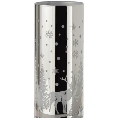 cilindrico decorativo led cristal invierno plata large