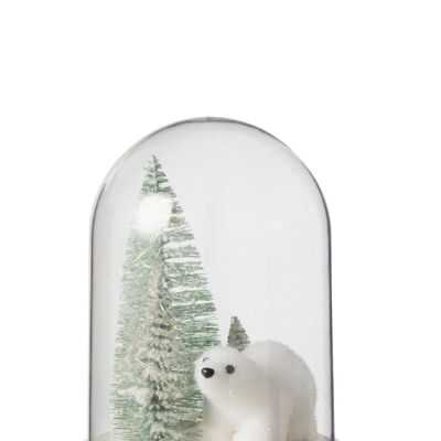 campana invierno oso polar led acrilico blanco small