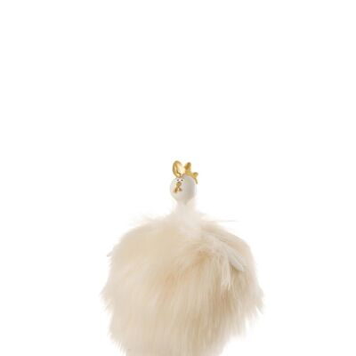 gallina bola peluche resina blanco small