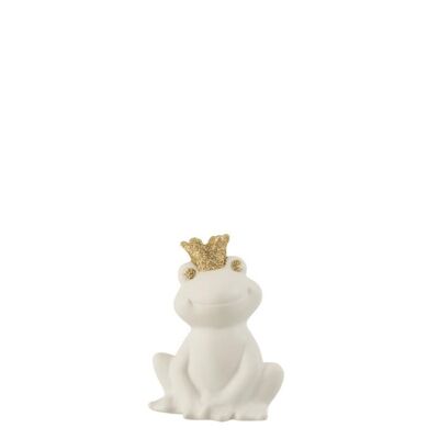 rana corona porcelana blanco/oro small