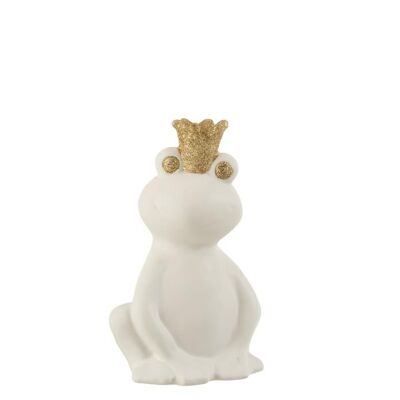 rana corona porcelana blanco/oro medium