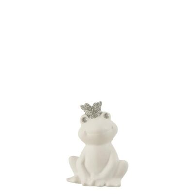 rana corona porcelana blanco/plata small