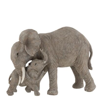 elefante abrazo resina gris