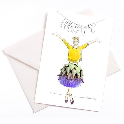 Happy... - card with color core and envelope | 117
