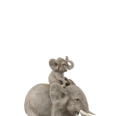 elefante sobre espalada resina gris