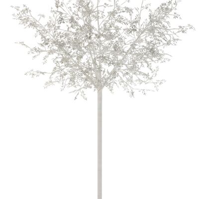 arbol hojas purpurina+led metal plata extra large