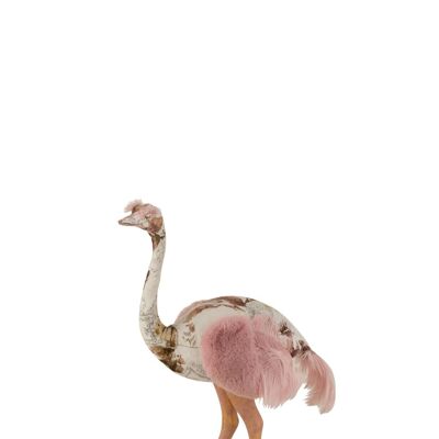 avestruz poliester rosa/azul claro small