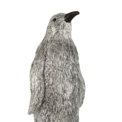 pinguino deco lentejuelas plast plata s