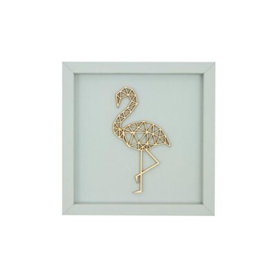 Flamingo - letras de madera de tarjeta de marco