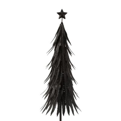 arbol de navidad metal brillantina negro small