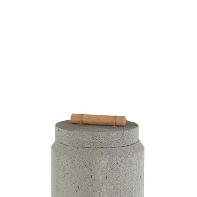 tarro con tapa cemento gris