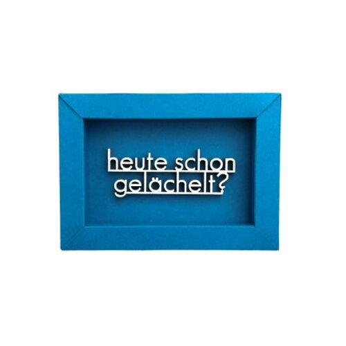 Heute schon gelächelt - Rahmen Karte Holzschriftzug Magnet