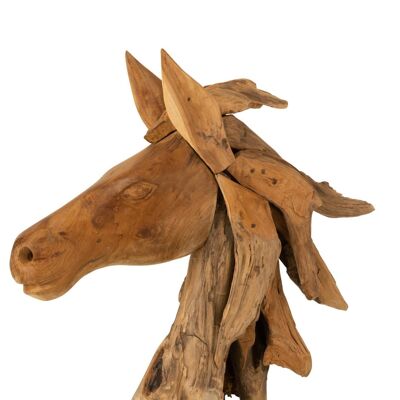 cabeza de caballo piezas teca madera natural