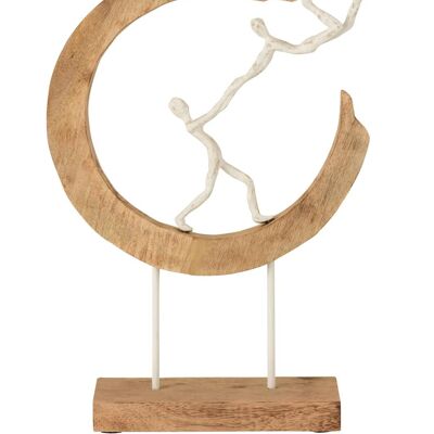 figura pareja volar creciente mango madera/aluminio natural/blanco