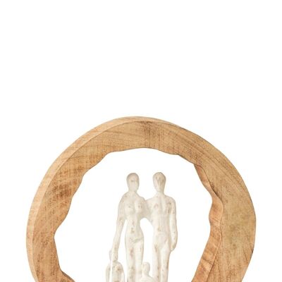 figura familia mango madera/aluminio natural/plata