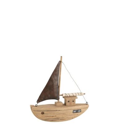barco deco paulownia madera natural small