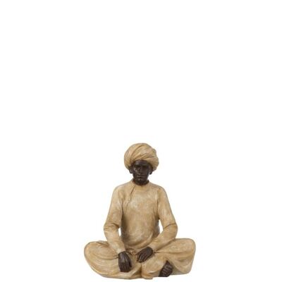 personaje hindu sentado resina beige/marron small