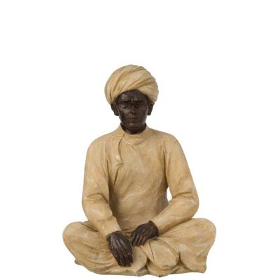 personaje hindu sentado resina beige/marron medium