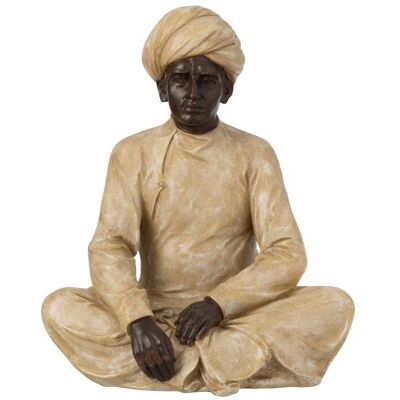 personaje hindu sentado resina beige/marron large