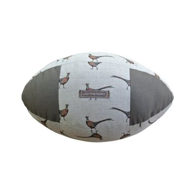 Rugby Ball Cushion - Abercrombie - Natural Cotton Gift Bag