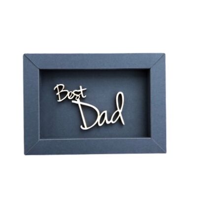 Best dad - Rahmen Karte Holzschriftzug Magnet