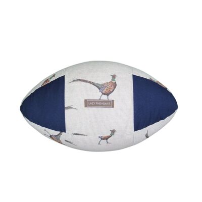 Rugby Ball Cushion - Newark - Natural Cotton Gift Bag