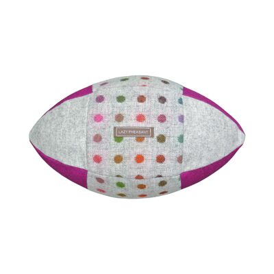 Rugby Ball Cushion - Cassillis - Natural Cotton Gift Bag