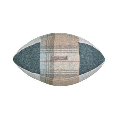 Rugby Ball Cushion - Hawick - Natural Cotton Gift Bag